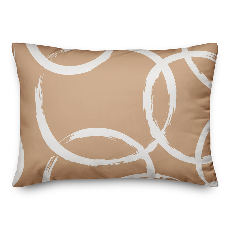  Coussin intérieur / extérieur géométrique, Brun clair