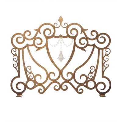 Crystal Crest 1 Panel Iron Fireplace Screen