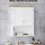 Armoire de salle de bain murale moderne avec 2 portes, tablette réglable, au-dessus de la toilette, blanc