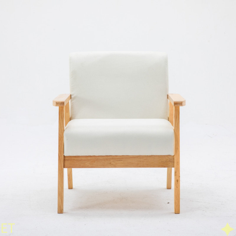 Bahamas 25" Linen Fabric Chair, Natural, Beige