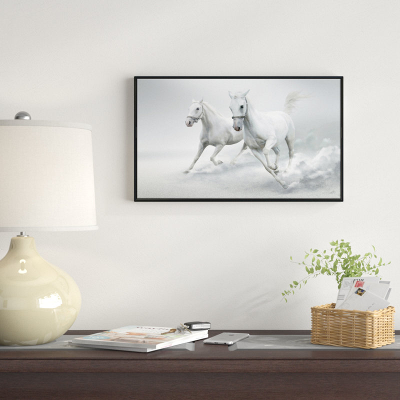 «Running White Horses», reproduction d'impression sur toile tendue, H 12 po x l 20 po x P 1 po