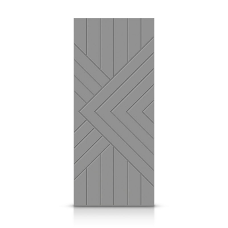 Porte standard à panneaux en bois, Gris clair, 42 po x 84 po