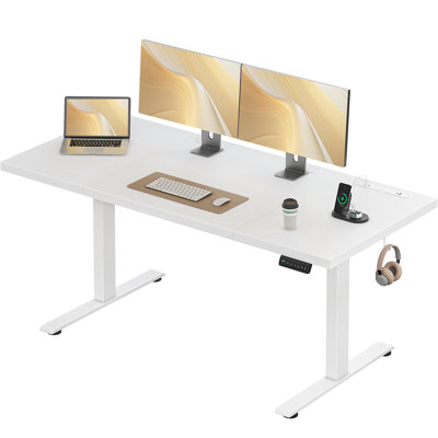  Kylian 71"W Electric Standing & Height-Adjustable Desk with Power Outlets
