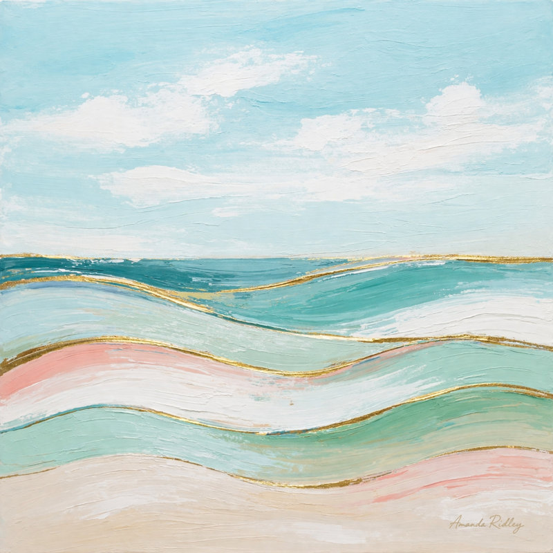 Art doré sur toile tendue Golden Prairie, L 20 po x H 20 po x P 1,5 po