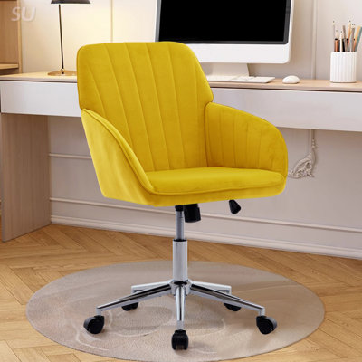 Ergonomic Office Chair with Wide Backrest, Cushion, and Gold Base for Comfort and Style