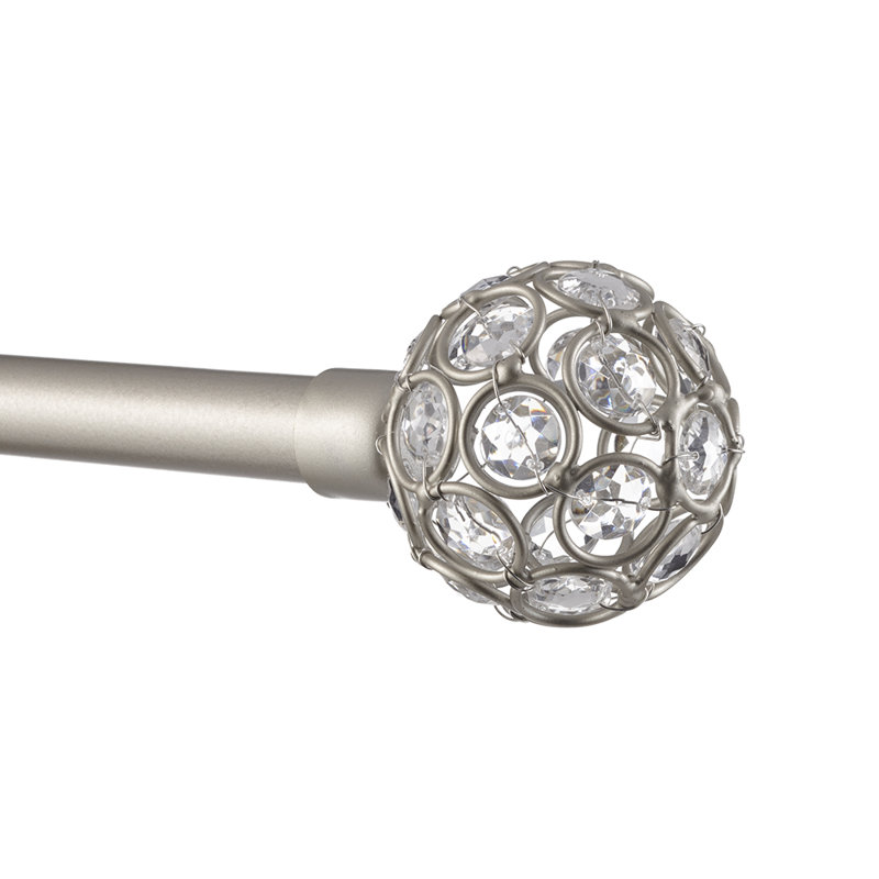 Tringle à rideaux réglable Breene, Argent, 36 po - 72 po