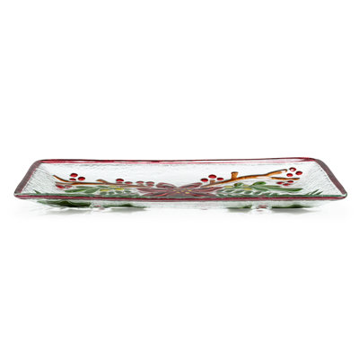 Poinsettia Rectangle Platter - 15X8in
