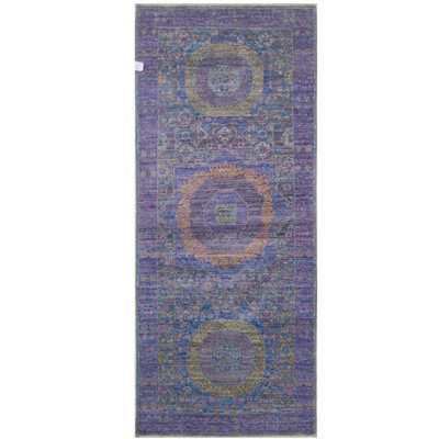 High-Quality Hand-Knotted Grey And Purple Area Rug