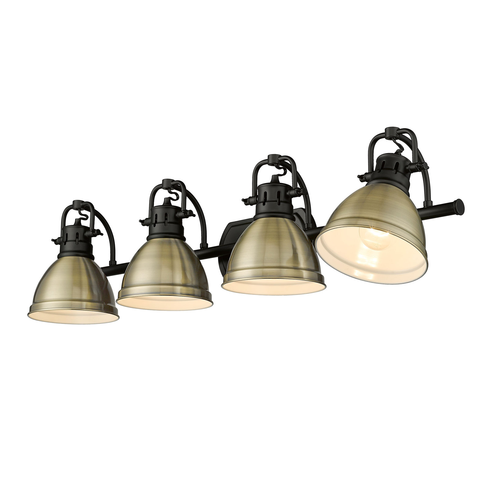 Calico 4 Light Dimmable Vanity Light, Aged Brass, Matte Black