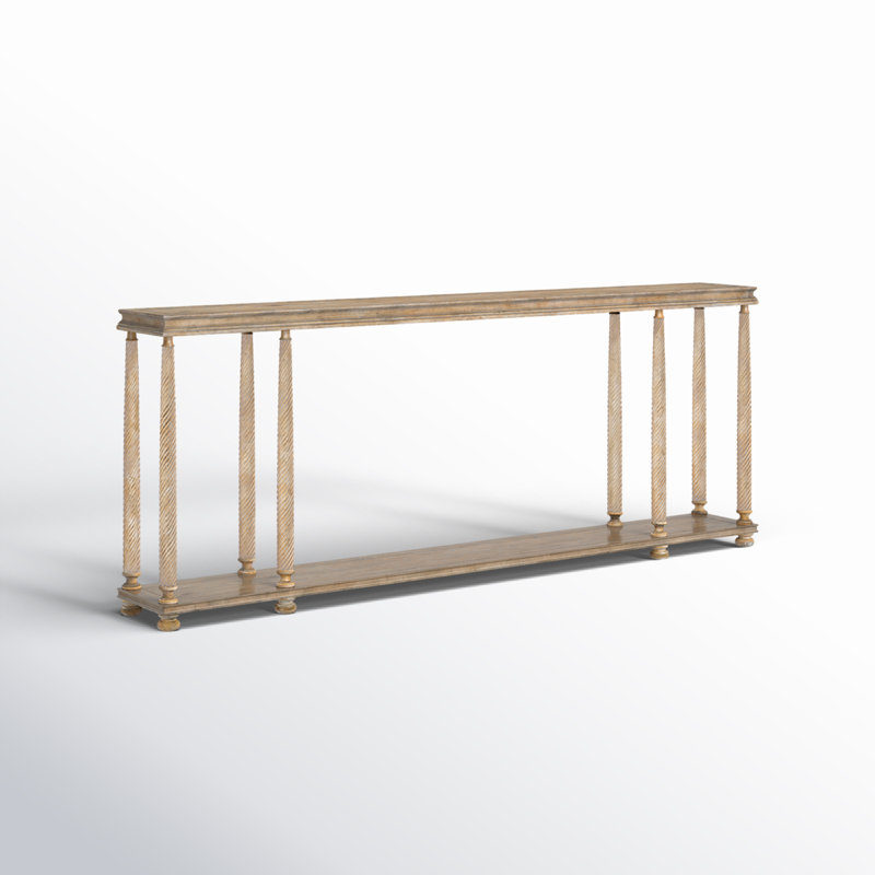 Console en bois massif 76,25 po Adette, Marron clair