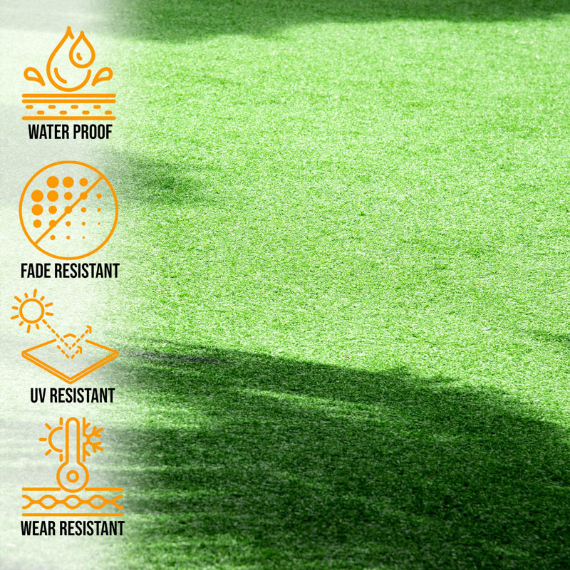 Green Polypropylene Indoor/Outdoor Artificial Grass Golf Mat 7ft x 30ft