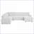 Sectional Sofa Modular Storage Convertible Sleeper for Home Apartment Office | Corduroy | Snow White