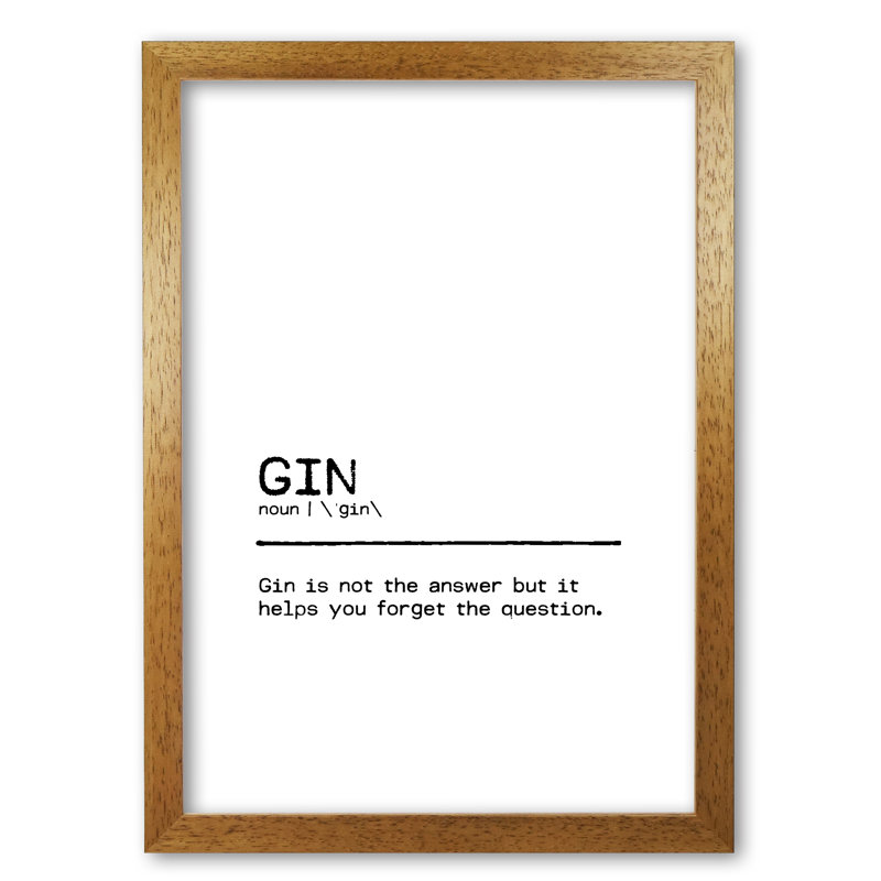Gin Forget - Print, 84.1cm H x 59.4cm W x 4cm D, Wrapped Canvas