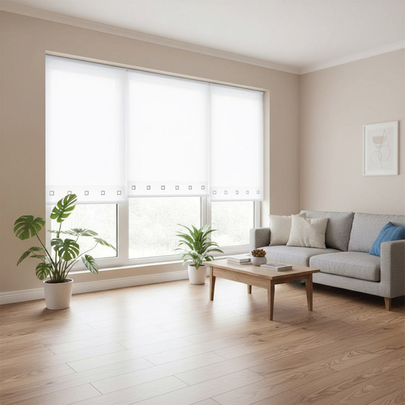 Semi Sheer Roller Blind, 165 cm L x 120 cm W, White
