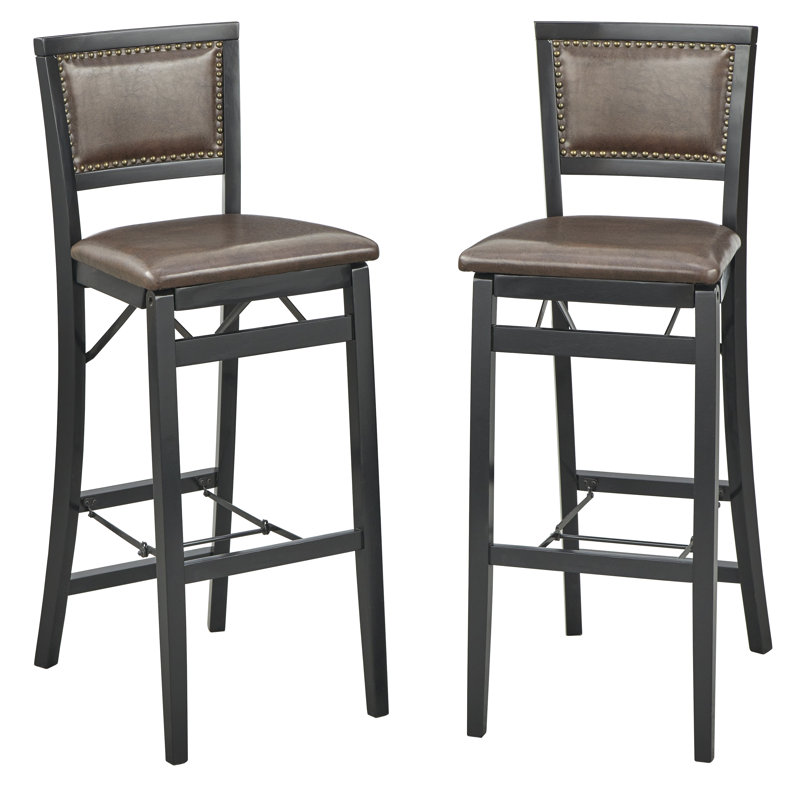 Tabouret de bar pliant 30 po Pascale, Brun