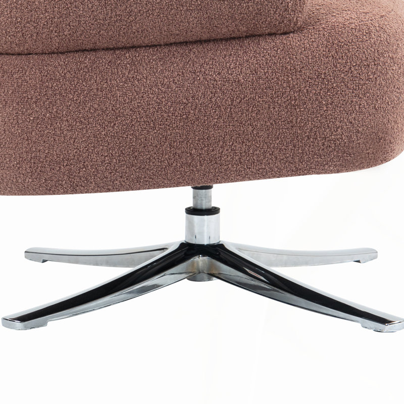 Chaise d'appoint pivotante rembourrée, Brun