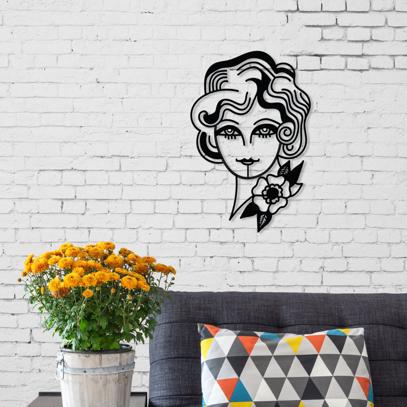 Woman in Flowers Wall Décor