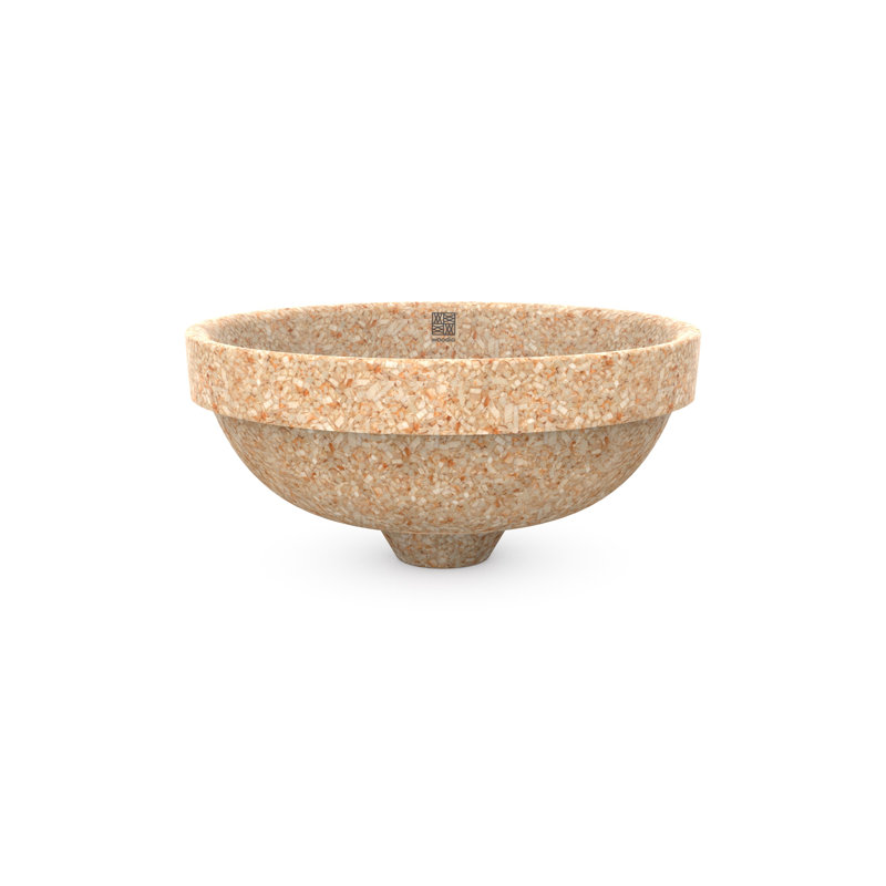 Woodio Soft40 15.748'' Wood Circular Bathroom Sink, Natural