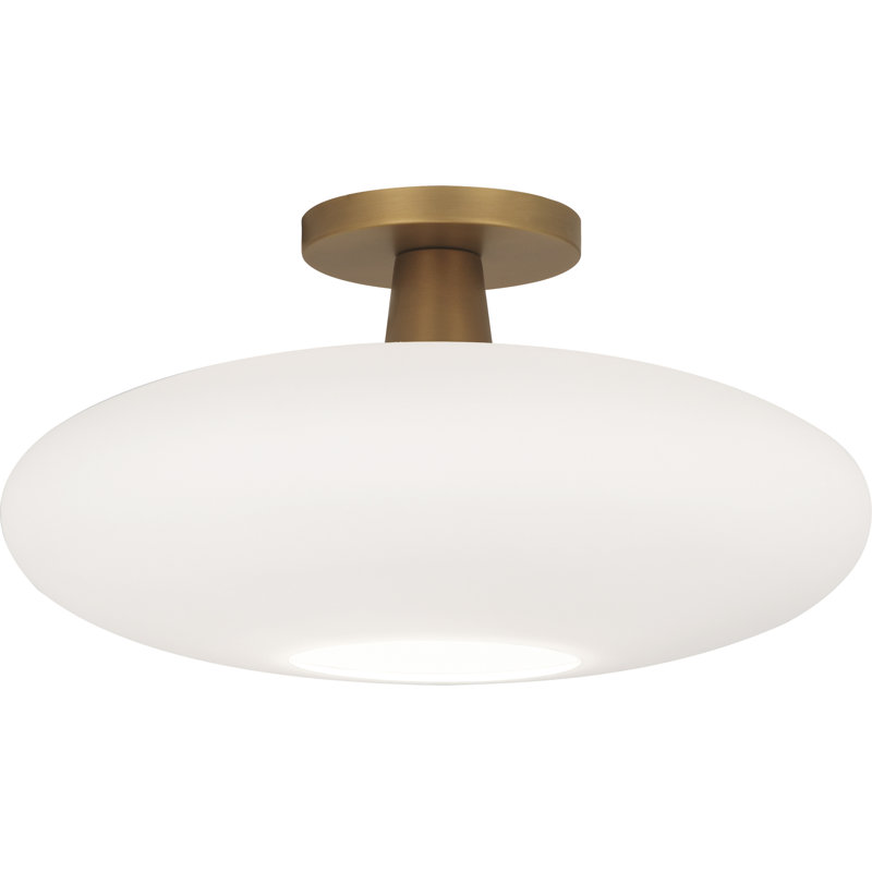 Ovo 1 - Light Semi Flush Mount, Aged Brass