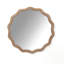 Miroir mural rond ondulé, grand miroir décoratif circulaire encadré en bois pour décor de maison de campagne moderne