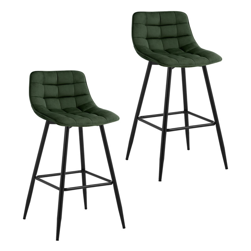 Heyman Upholstered Counter Stool, Dark Green, 2