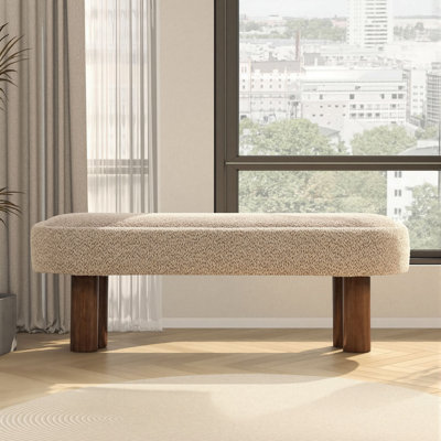 Banc rembourré moderne de 51 po pour chambre à coucher, salle à manger et espace de vie