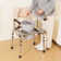 VEVOR Commode Chair, Bedside Commode with Padded Seat, Drop-Down Arms,
