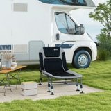 Folding Bed With Soft Padded Cushions & Headrest, 180° Adjustable Reclining Lounger, Pool Lounge Chair