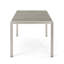 Table de salle à manger en aluminium Coral avec plateau en faux bois, finition grise, gris