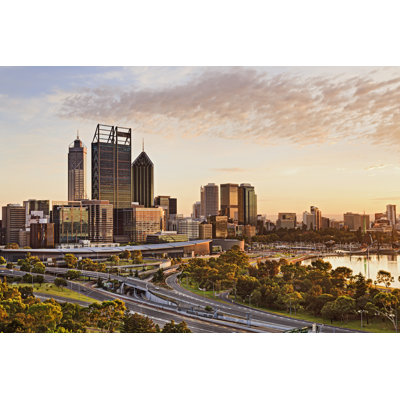 Perth At Sunrise - Wrapped Canvas Print