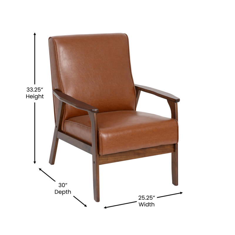 Chaise avec accoudoirs Devansshi, Similicuir brun