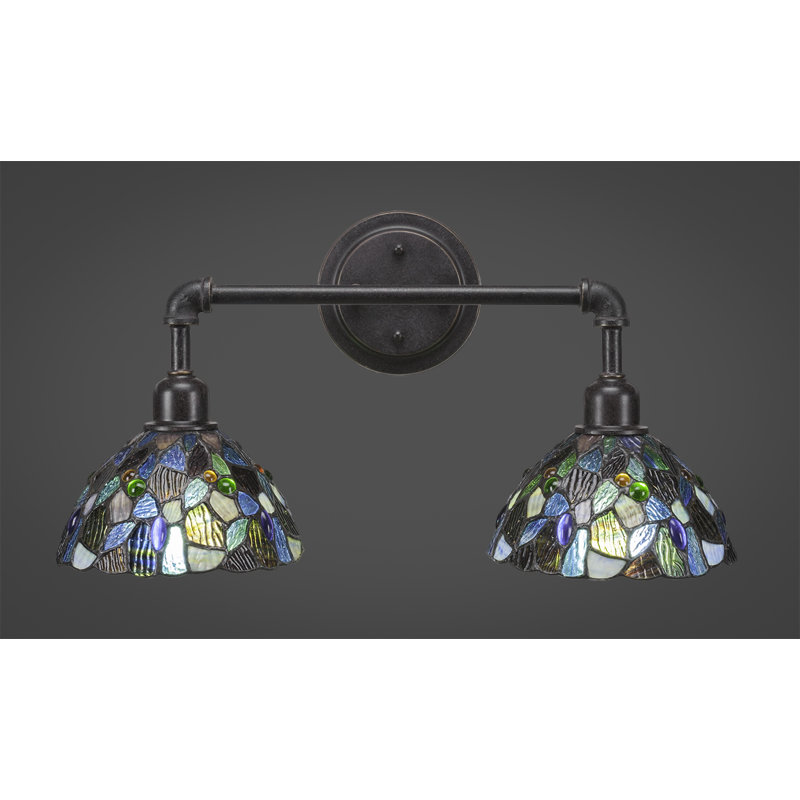 Éclairage pour meuble-lavabo 2 lumières rétro Rosina