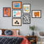 Motif de fleurs florales, Fine Art Portrait, abstrait géométrique, encadré sur papier, 7 pièces-92573475-92573476
