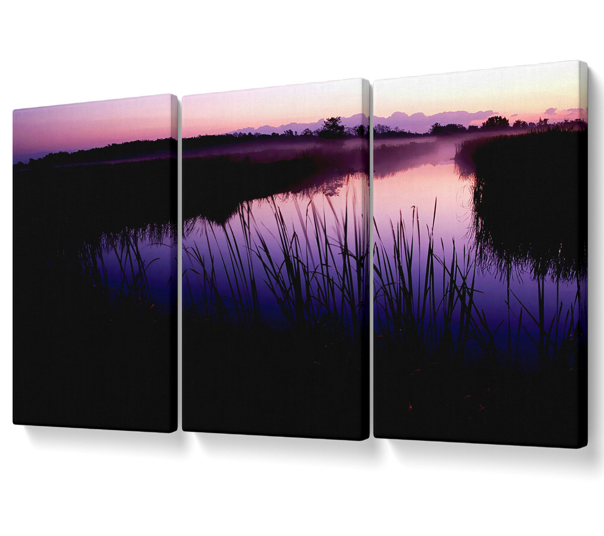 Union Rustic Pink River Calm - 3 Piece Wrapped Canvas Graphic Art ...