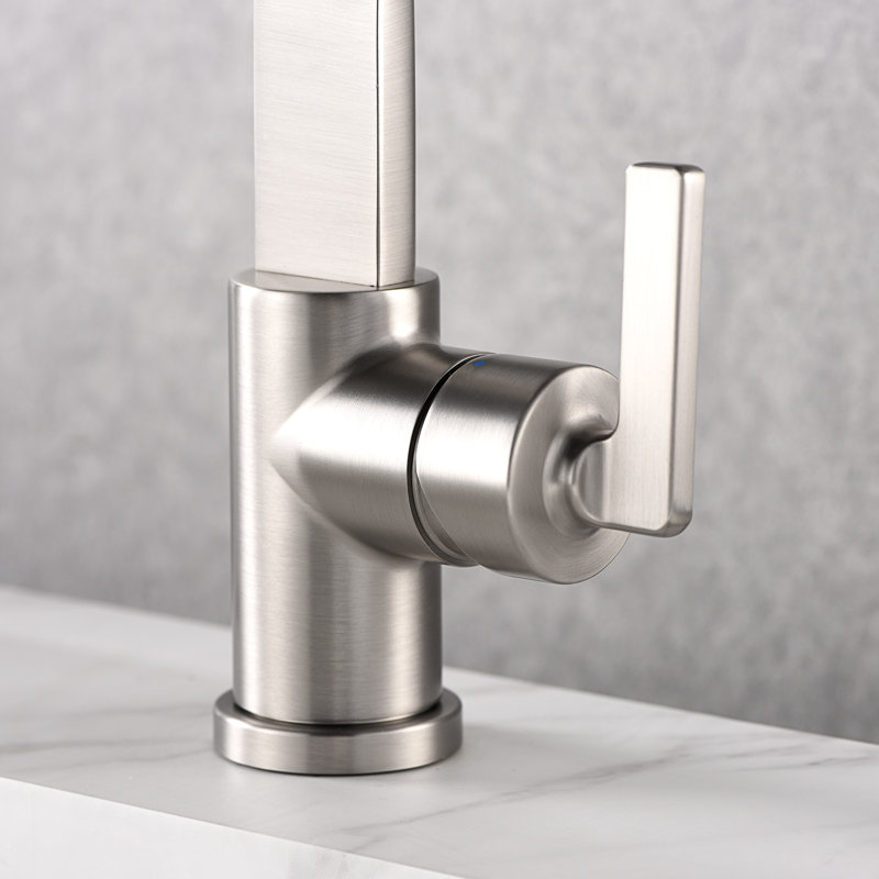 Single Hole Bathroom Faucet with Drain Assembly, Brushed Nickel