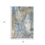 Tapis de couloir moderne bleu et abstrait-414707348