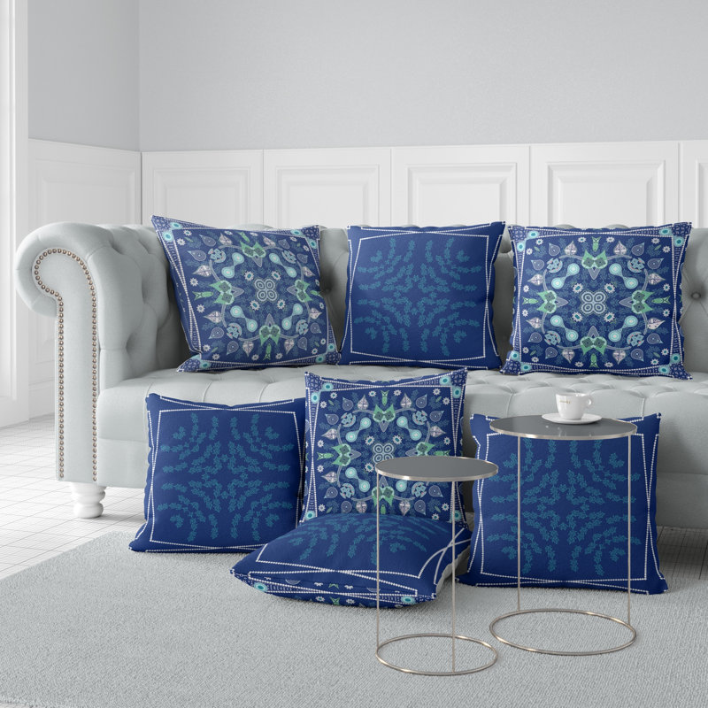Housse et insert de coussin décoratif carré intérieur / extérieur en polyester / mélange de polyester Vine Visions