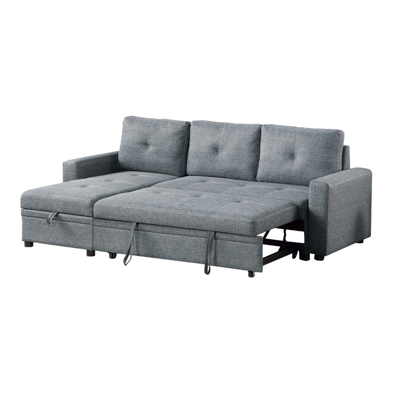 Convertible Sectional, Gray Fabric