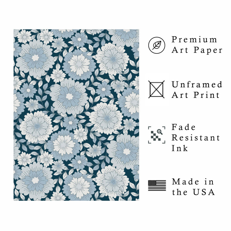Motif floral bohème VI, H 16 po x l 12 po