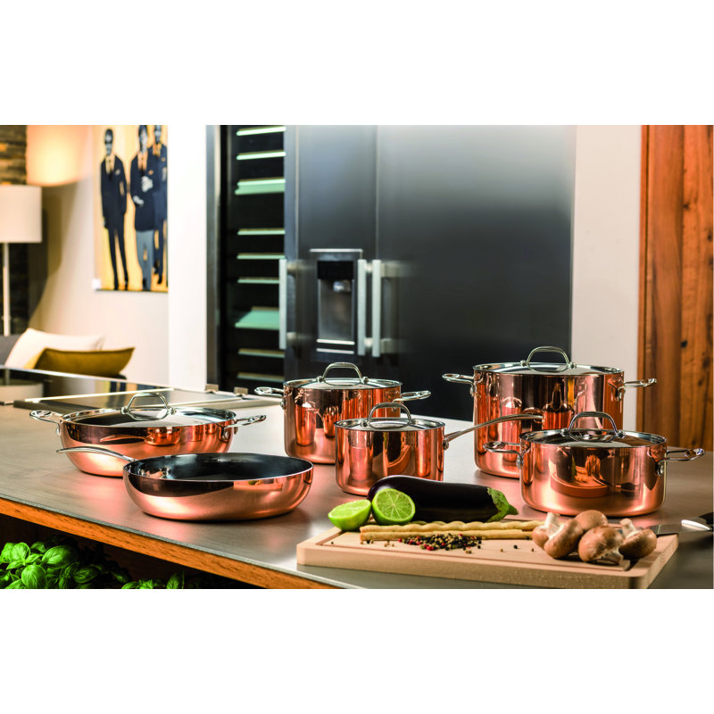 TOSCANA Saute Pan 2 Handles with Lid Cm 28 Copper