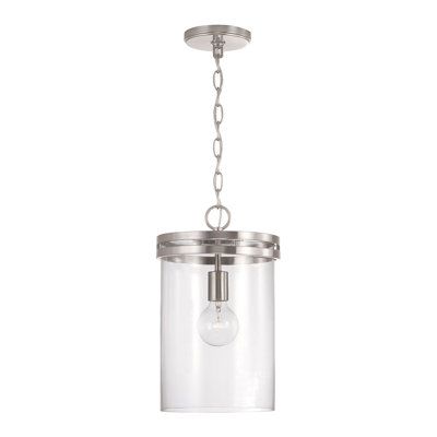 Luminaire suspendu cylindrique à 1 lumière 