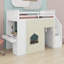 Bureau intégré pour lit mezzanine pour enfants, 2 tiroirs, escalier de rangement et rideau d'intimité