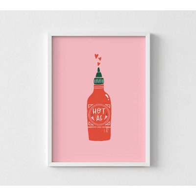 «Hot Sauce Love Art» - Décoration murale personnalisable | Reproduction d'art encadrée aux couleurs vives