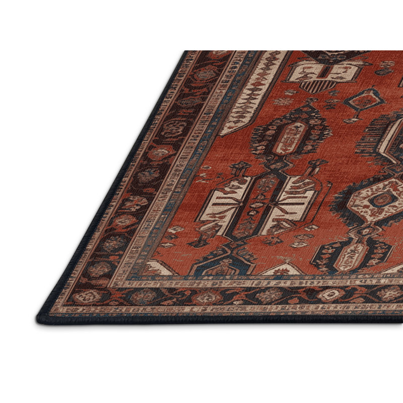 Tapis brun lavable à la machine, Rectangle de 5 pi x 8 pi