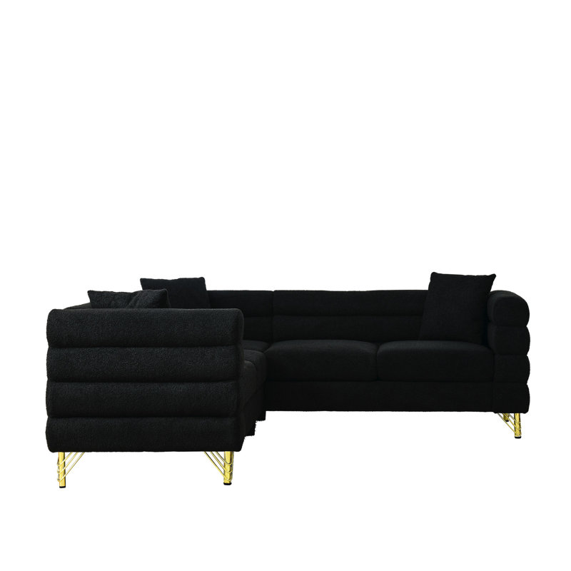 Canapé modulaire surdimensionné de 81,5 pouces, coin 5 en forme de L. Simplifiez l'esthétique moderne avec des courbes délicates et de longues caractéristiques horizontales. Pieds robustes en bois massif. Tissu, rembourrage en mousse. Rapide