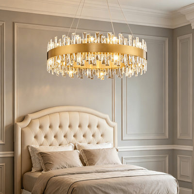 Lustre rond en cristal à intensité variable K9 avec base G9