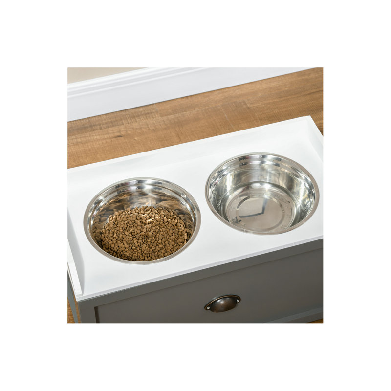 Grands bols surélevés pour chien avec rangement, support pour bol surélevé