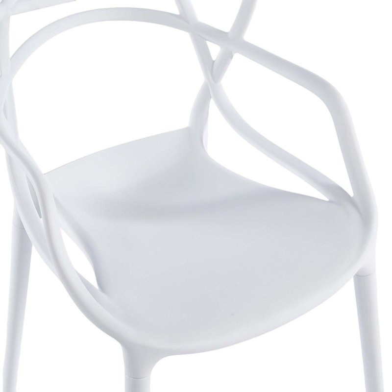 Chaise en plastique 4 pièces, Blanc