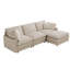 Beige Deep Seat Sectional With 4 Pillows - L-shaped, Modular For Living Room, Home Office, Solid Couch Bedroom, Apartment,