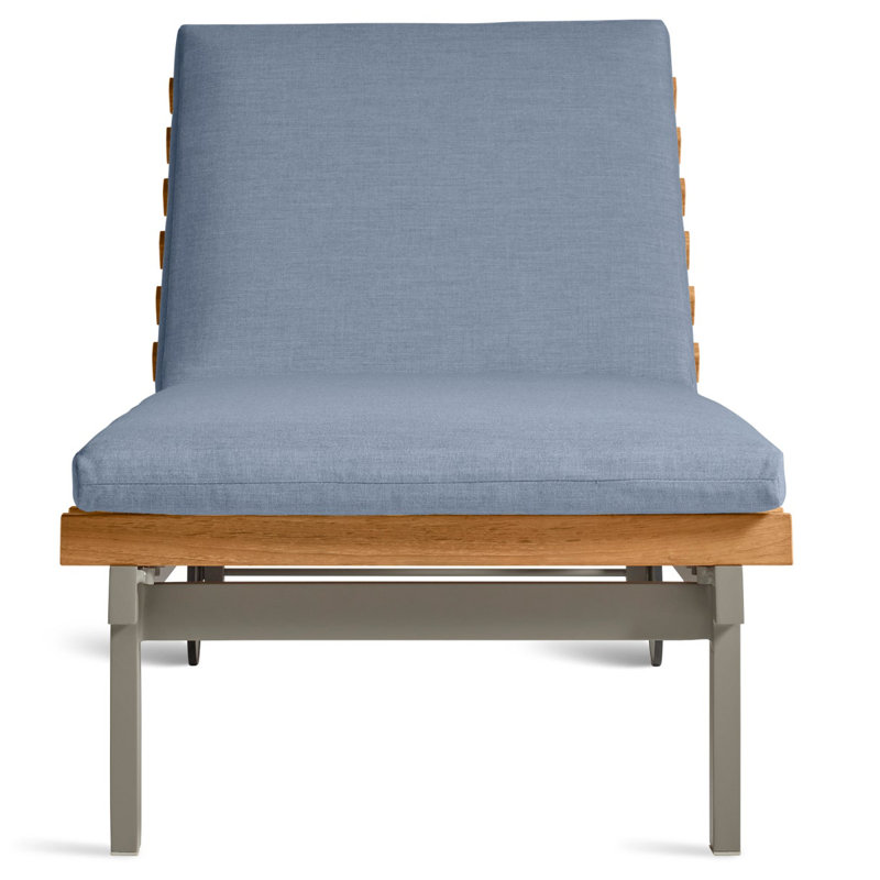 Perch Outdoor Teak Chaise Lounge, Toohey Charcoal, Charcoal